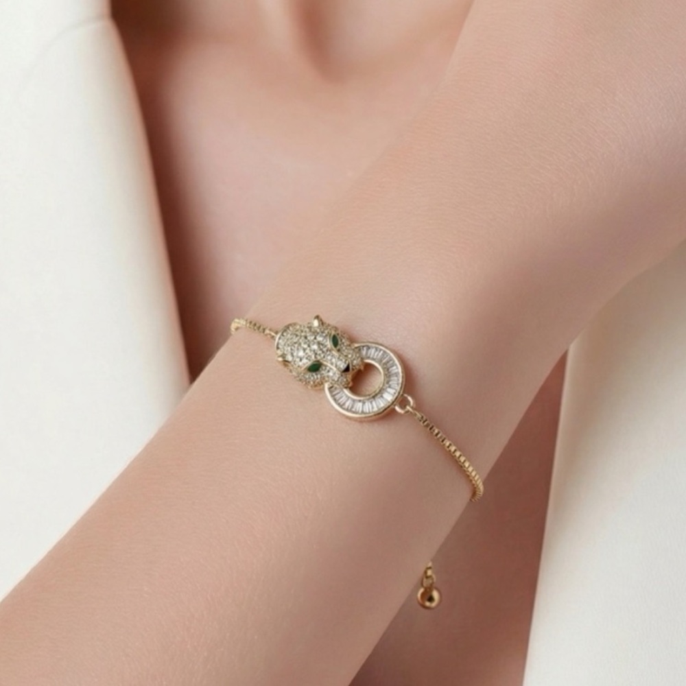 Panther zircon adjustable bracelet